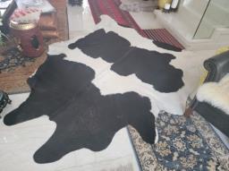 Black and White Cowhide Rug image 1