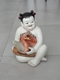 Chinese porcelain baby with goose image 2