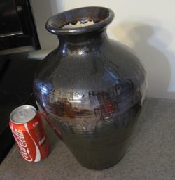 Dark Copper Ceramic Vase Pot image 1