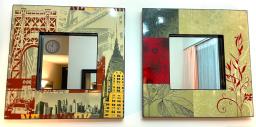 Decorative lacquerware mirrors set of 2 image 1