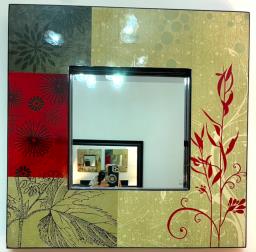 Decorative lacquerware mirrors set of 2 image 3