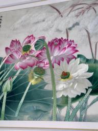 Embroidery Craft Wall Decor lotus Pond image 2