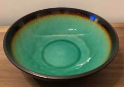 Greenbrown glazed bowl image 1