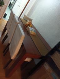 Hardwood dining table and 6 x chairs image 4