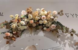 Large Pink and Cream Floral Arch Wedding image 1