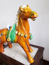 Porcelain Horse with Sancai Style Glaze image 4
