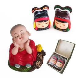 Three Small Vintage Clay Dolls image 1