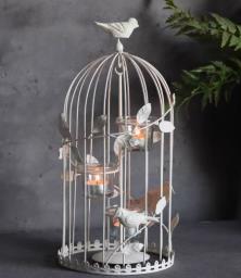 white Iron Bird candle holder image 1