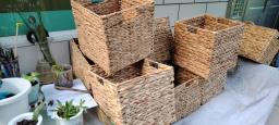 Woven storage basket with handles image 2