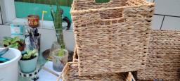 Woven storage basket with handles image 3