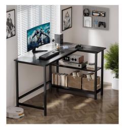 100x70cm Computer desk with shelves image 2