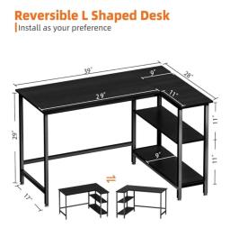 100x70cm Computer desk with shelves image 8