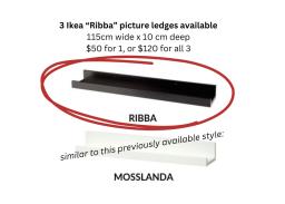 3 Ikea Picture Ledges Black image 1