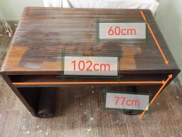 Antique real wood writing table image 1