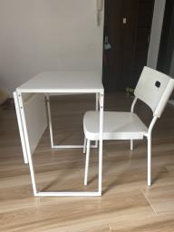 Ikea folding desk and a matching chair image 1