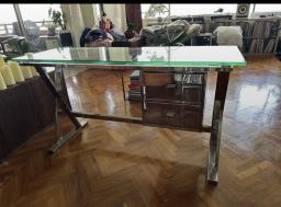 Indigo Glass Desk  Mirror image 1