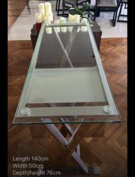 Indigo Glass Desk  Mirror image 2