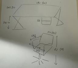 Indigo glass table and leather chair image 2