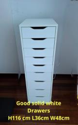 Solid White 9 Drawers cabinet image 1