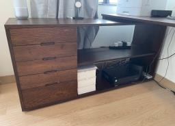 Solid Wood Corner Desk with Storage image 2