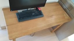 Solid wood desk circa 54 x 117 x 68cm image 1