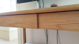 Solid wood desk circa 54 x 117 x 68cm image 2
