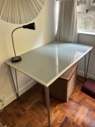 Stylish glass  steel Ikea Desk image 2