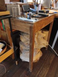 Vintage Real Wood School Desk image 2