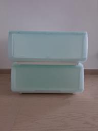 2 Stackable Plastic Storage Boxes image 2
