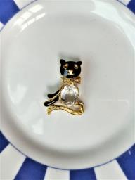 Black  Cat  Crystal  Brooch image 2