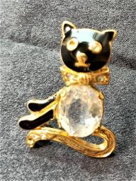 Black  Cat  Crystal  Brooch image 8
