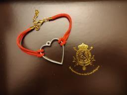 Chic Silver Heart Red Synthetic Leather image 1