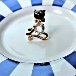 Crystal  Brooch - Black  Cat image 6