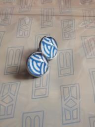 Japan blue Wave Trad Motif Studs image 1