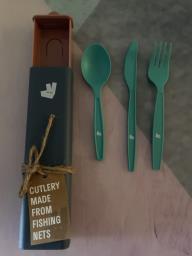 Silver chopsticks fork and spoon set image 8