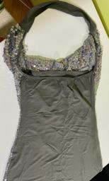 Slinky Silver Sequinned Halterneck Dress image 4