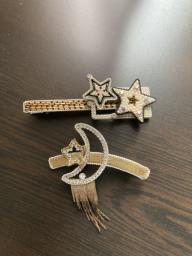 Star and moon hair clips image 1