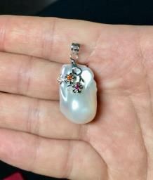 Gift Ideapearl Silver Pendant  Earring image 1
