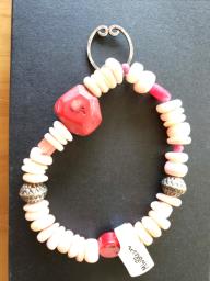 shell  and coral nuggets bracelet image 2