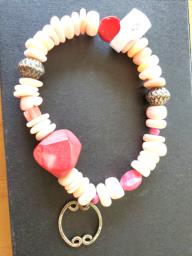 shell  and coral nuggets bracelet image 3