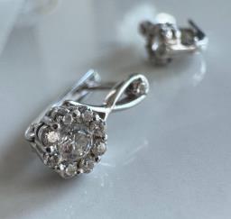 White Gold Earrings with Cubic Zirconia image 1