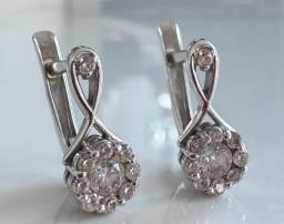 White Gold Earrings with Cubic Zirconia image 2