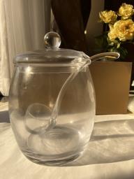 3-pc large handmade glass jar with lid image 2