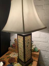 Chinese  Antique Mahjong Table Lamp image 1