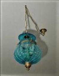 Classic blue glass lamp image 2
