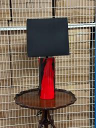 Red and Black Porcelain Lamp image 1