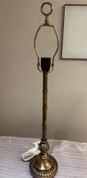 Tall Antique Brass Table Lamp image 1