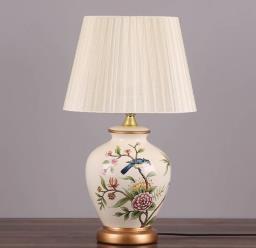 Yellow ceramic table lamp image 1