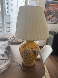 Yellow Lamp with Shade and Decoration image 2