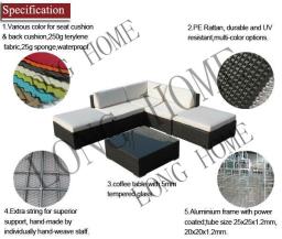 Guethary 7 pcs Wicker Patio Furniture image 5
